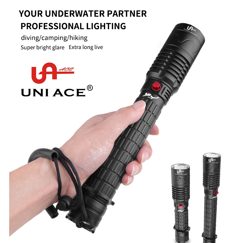 Diving Flashlight 80M IP68 Waterproof Professional XHP70 LED Torch ...