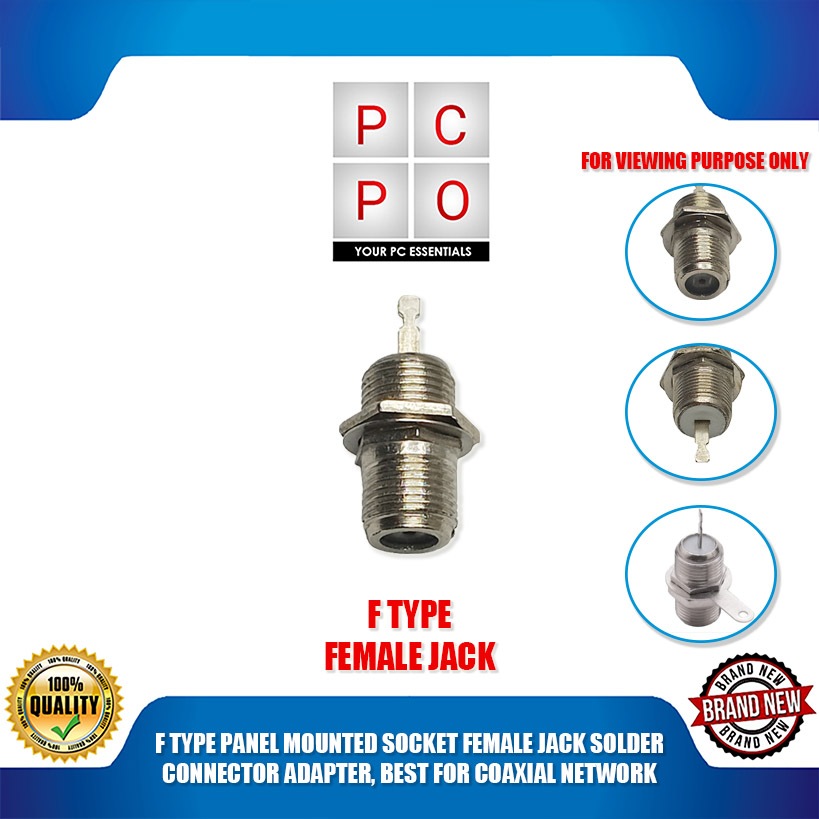 PC PO F TYPE PANEL MOUNTED SOCKET FEMALE JACK SOLDER CONNECTOR ADAPTER ...