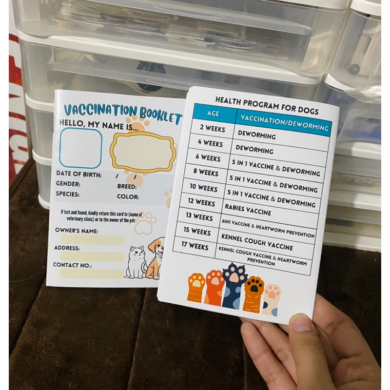 PET VACCINATION CARD | A6 | 25 PCS | Shopee Philippines