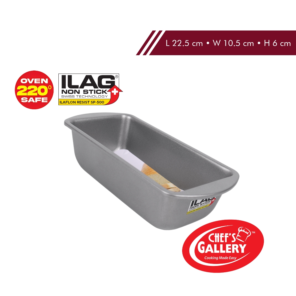 Chef's Gallery Ilag Non-Stick Loaf Pan Oven Safe up to 220˚C / 428°F ...
