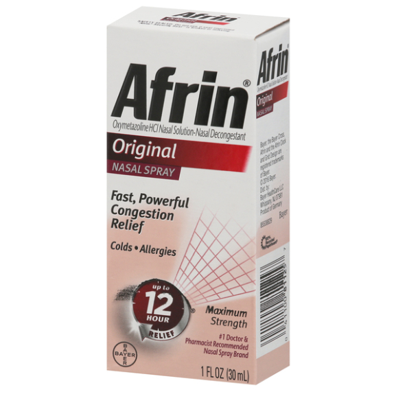 Afrin Original Nasal Spray Congestion Relief Decongestant Spray for
