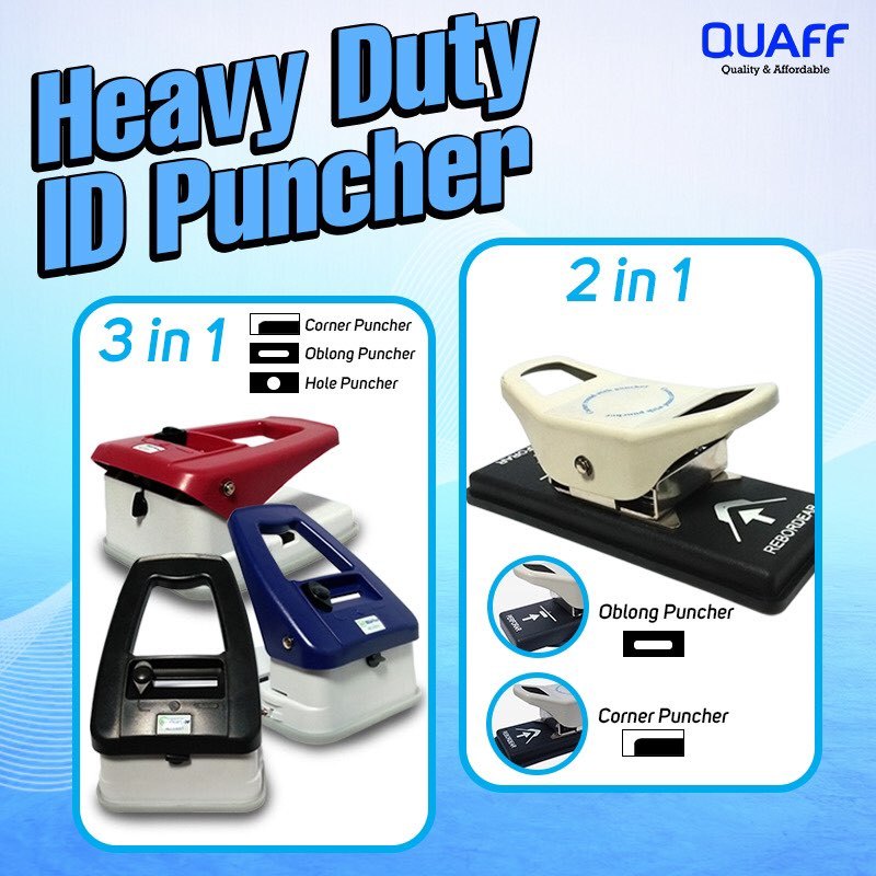 WARRIOR 3-in-1 ID Puncher Corner Circle Oblong & 2-in-1 Corner & Oblong ...