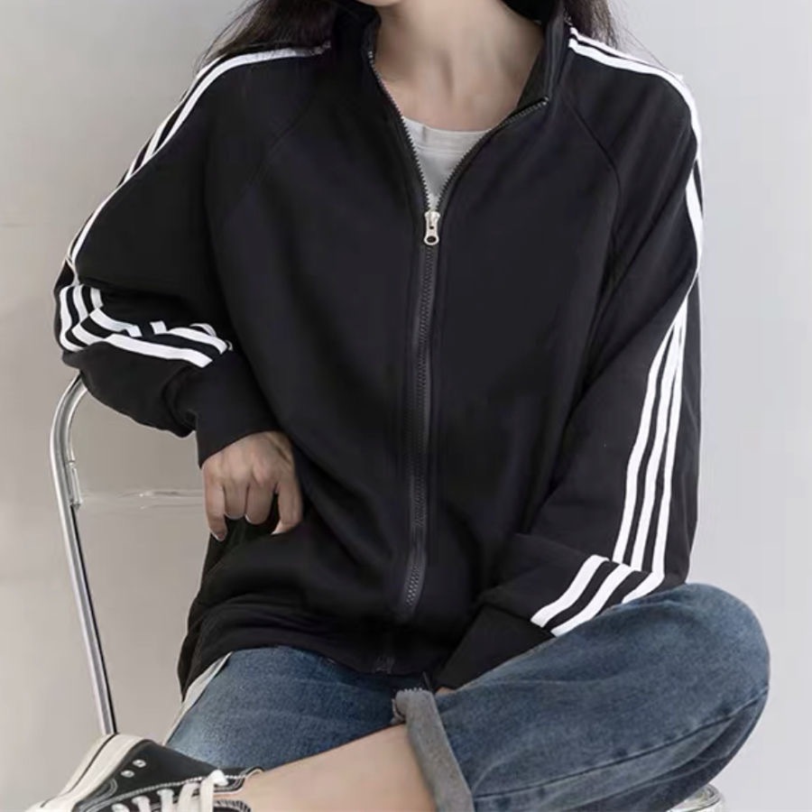 New Quality unisex jacket korean LadiesCouple style side stripe casual ...