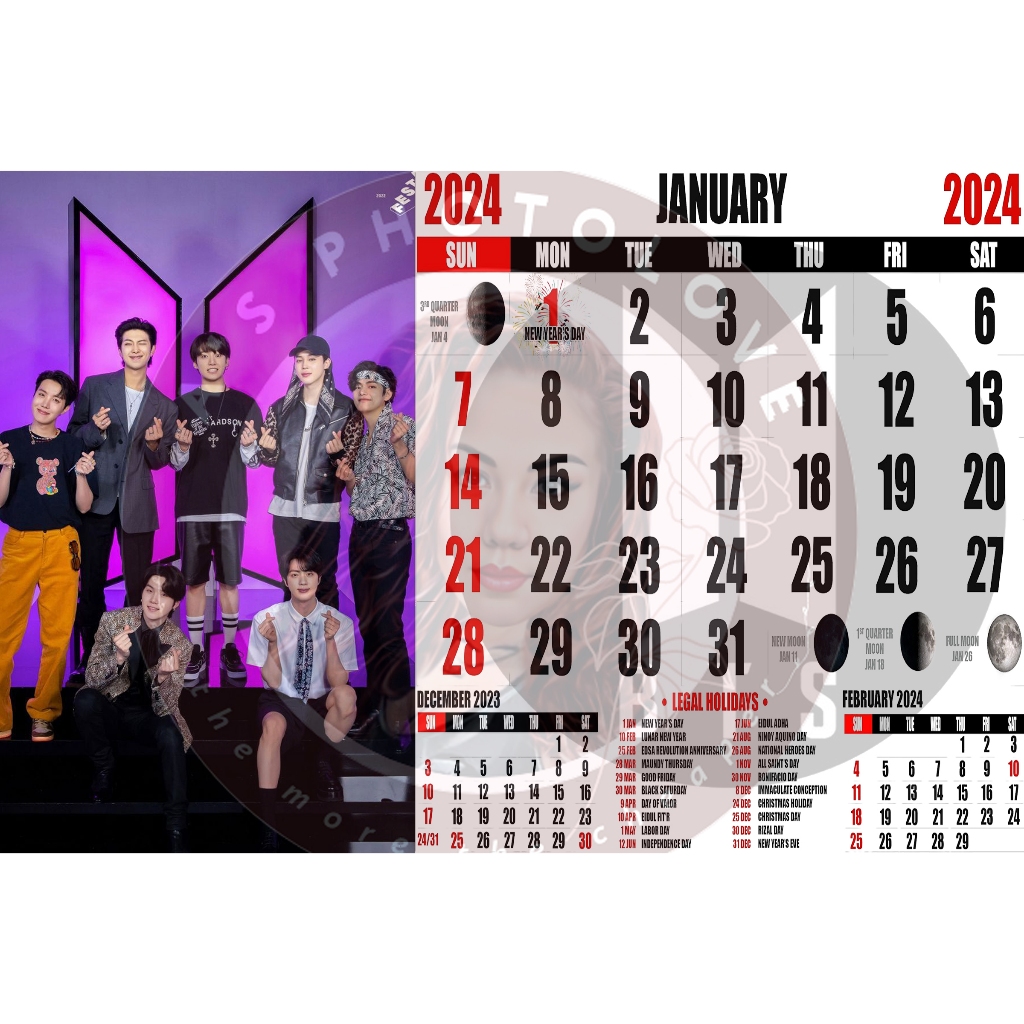 BTS WALL CALENDAR 2024 Shopee Philippines