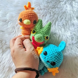 Pokemon Crochet Gen 3 Starters • Torchic, Mudkip, and Treecko Amigurumi ...