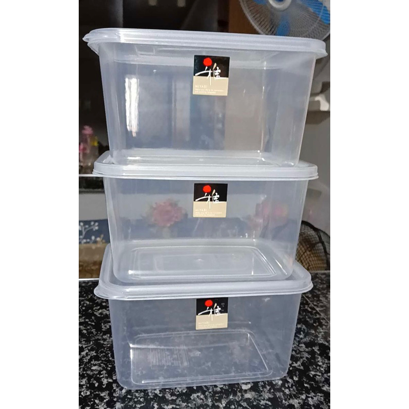 3PCS TRANSPARENT FOOD CONTAINER 3'S in 1 price 2Liters | Shopee Philippines