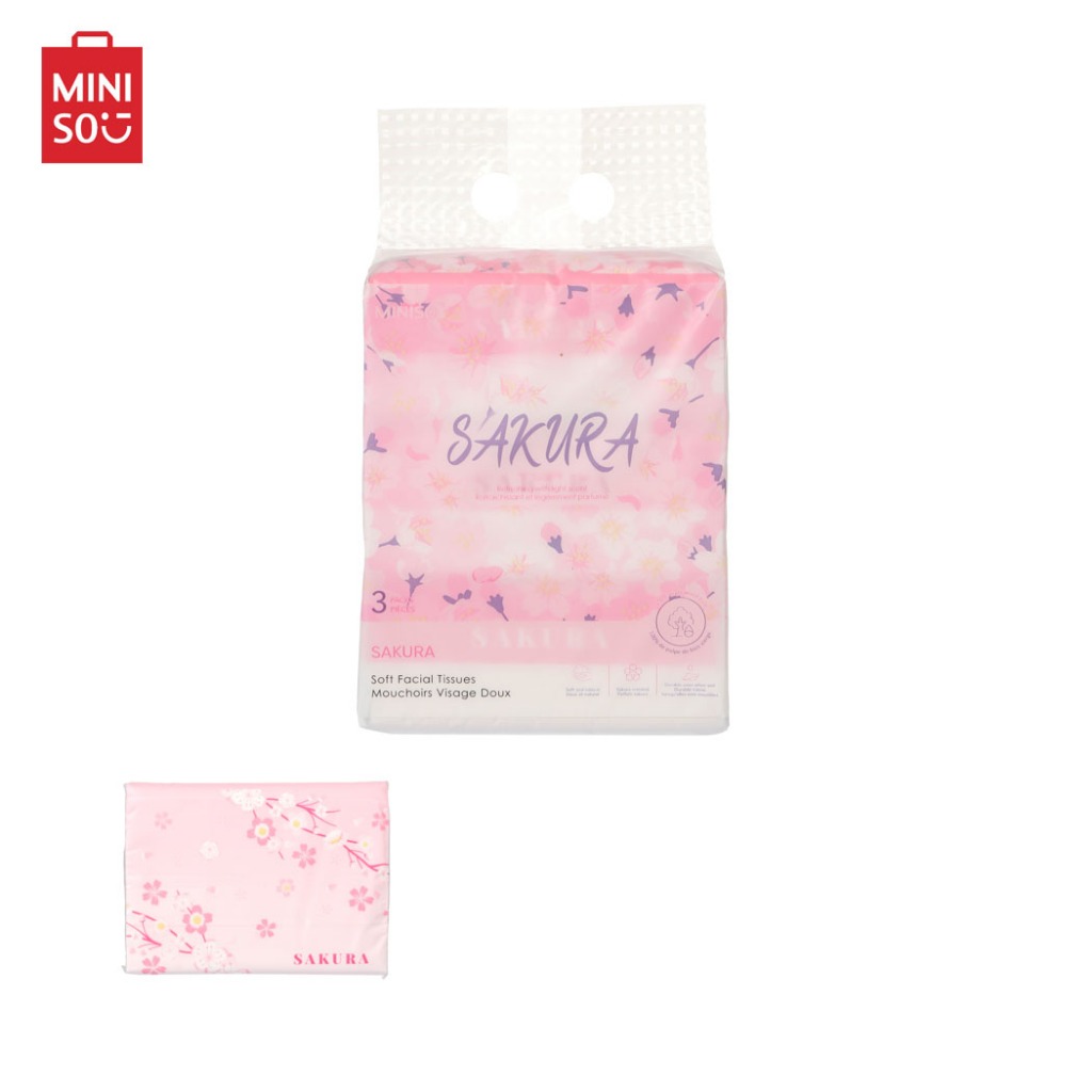 MINISO Sakura Blossom Series Pocket Packs Facial Tissues/ Soft Facial ...