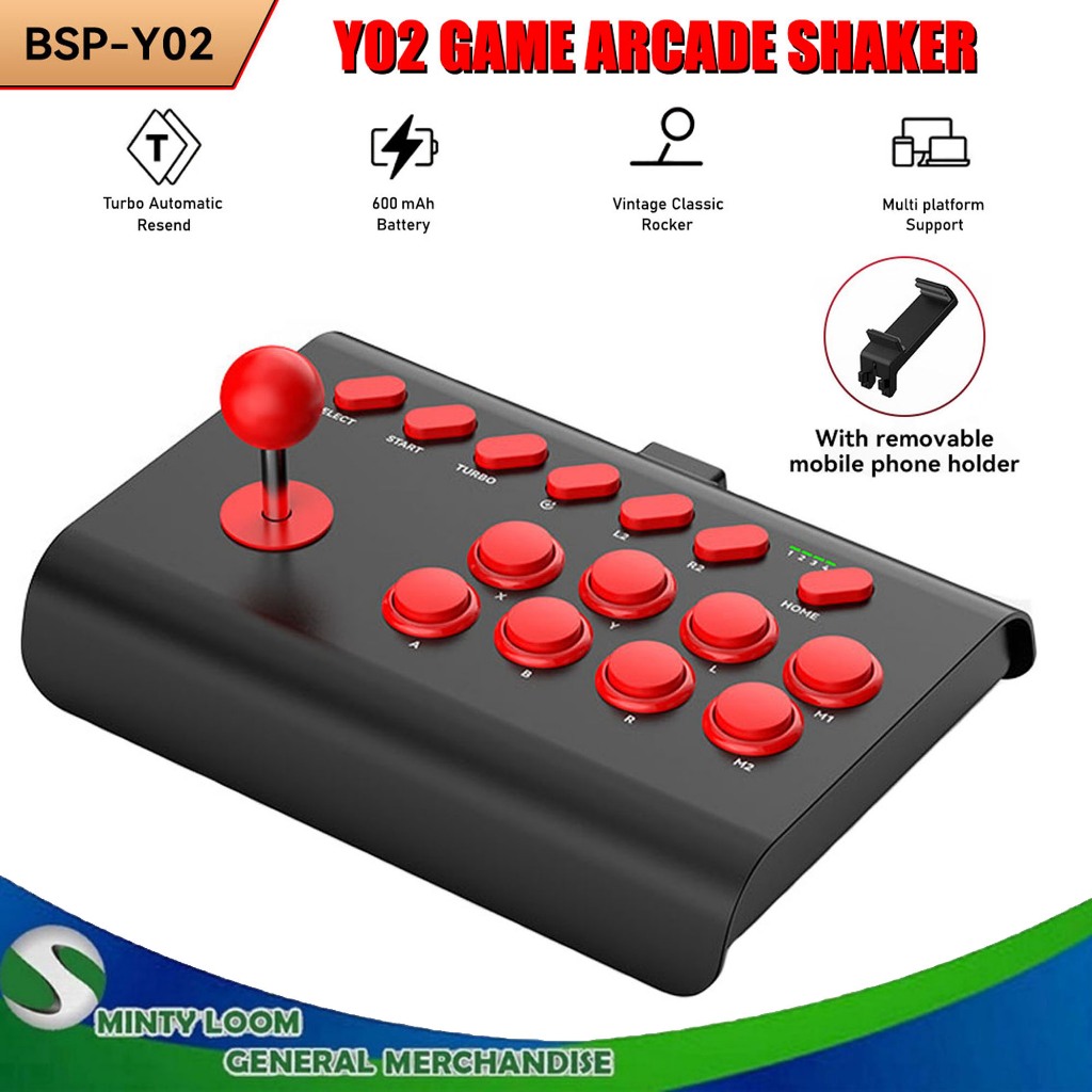 BSPY02 Wireless Arcade Stick Games Control Rocker for PS4/PS3 Switch