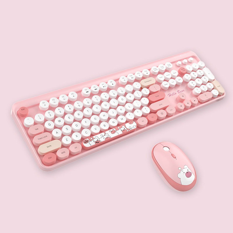 Mofii GEEZER Hello Bear Office Wireless Cute Keyboard and Mouse Combo ...