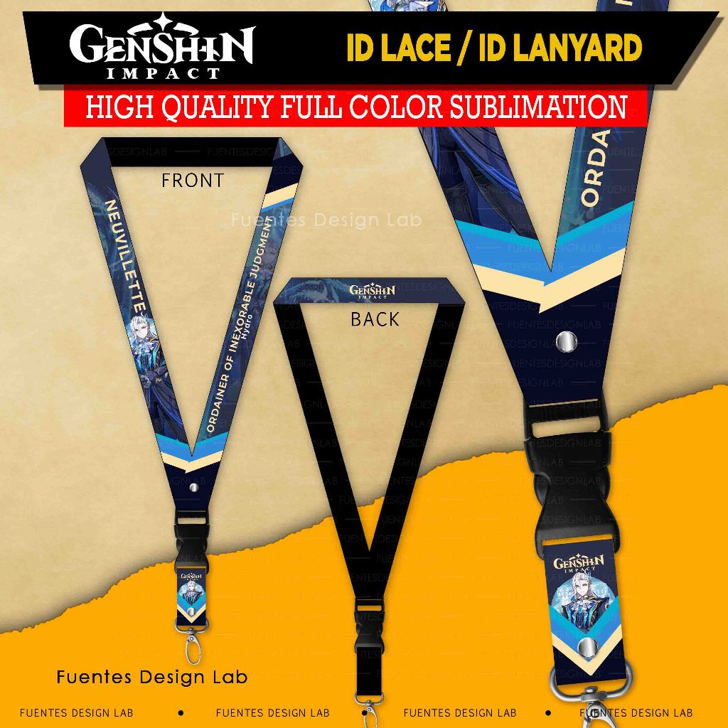 NEUVILLETTE Genshin Impact ID Lace | NEUVILLETTE Lanyard | Shopee ...