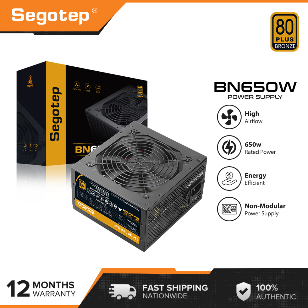 Segotep BN650W Non-Modular 80 Plus Bronze Power Supply | Shopee Philippines