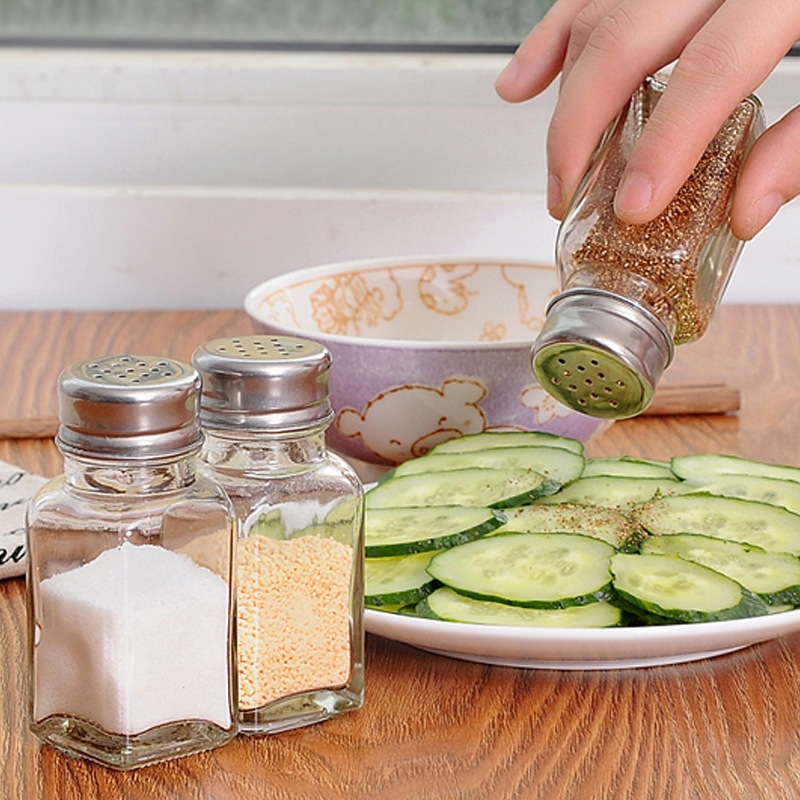 80ml Salt Pepper Shaker Bottle Spice Jar Glass Container for Pepper ...