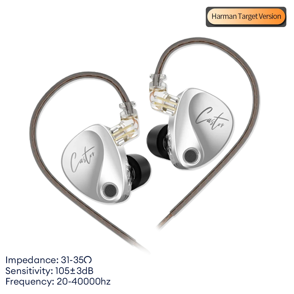 KZ Castor In-Ear Headphones Dual Dynamic 2DD Hi Fi Headset Mic Noise ...