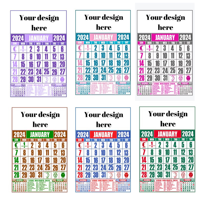 MINIMUM 20pcs Calendar 2024 COMMERCIAL CALENDAR 2024 FREE LAYOUT A4