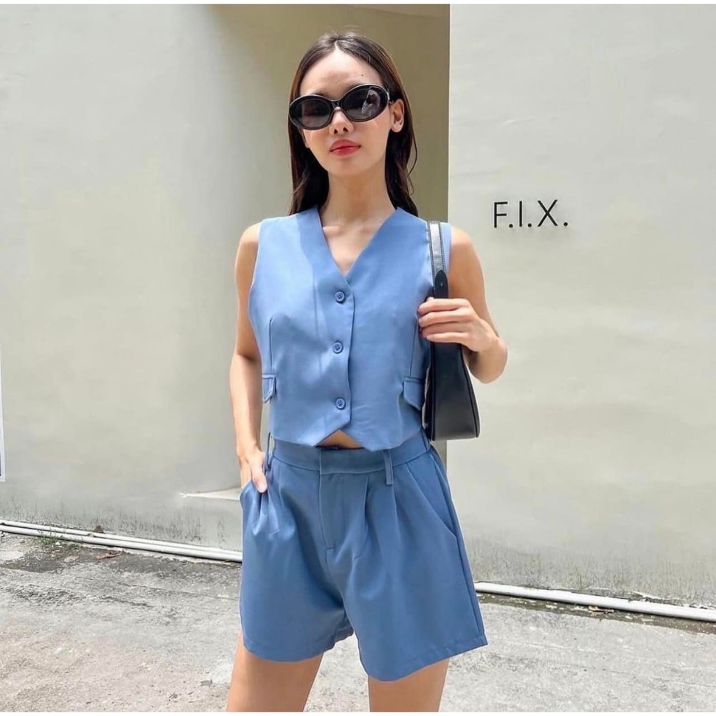 Sleeveless Terno Set Top And Shorts For Women Ladies Coordinates Outfit