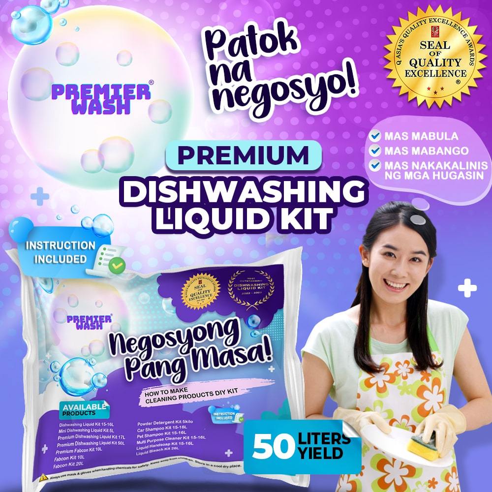 PREMIUM DISHWASHING LIQUID KIT 50 LITERS YIELD PREMIER WASH | Shopee ...