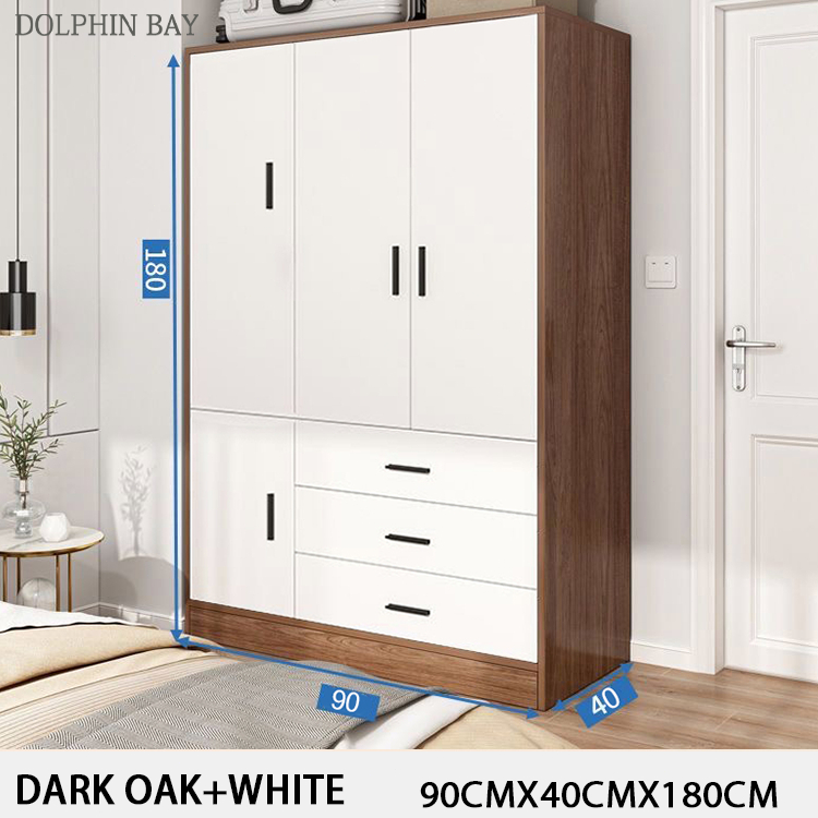 DOLPHIN BAY 4-door wardrobe, family bedroom, simple assembly, cabinet ...