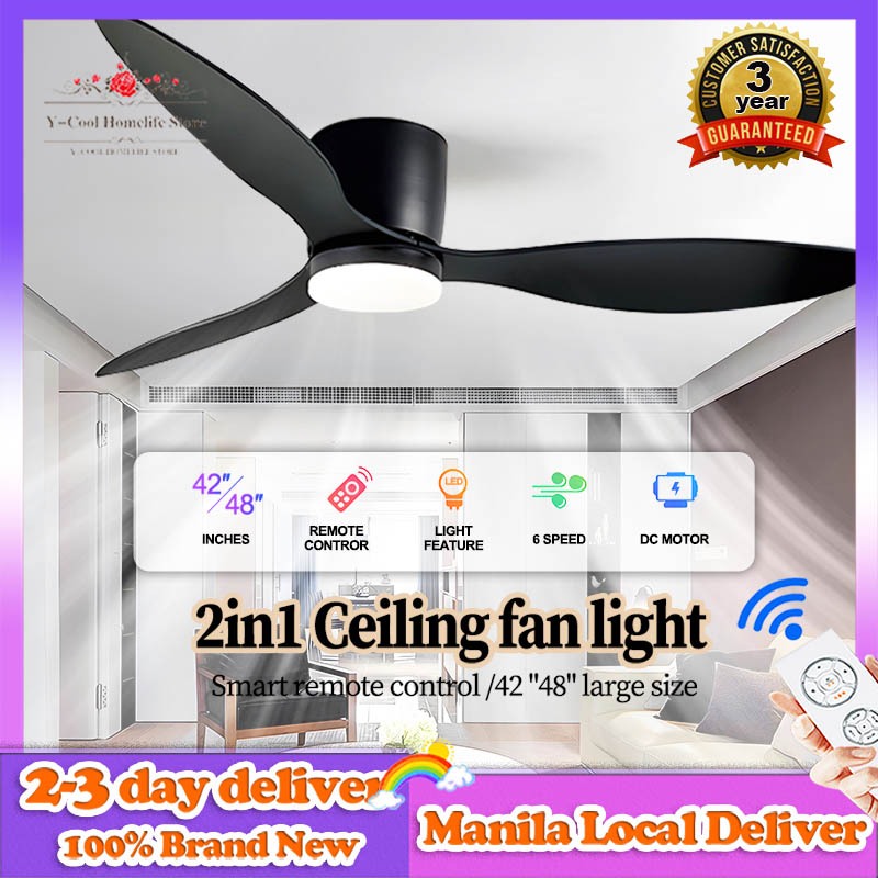 nordic ceiling fan with light 3 blade inverter 3 color led chandelier ...