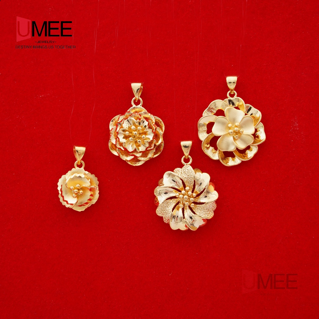 UMee 18k Gold Plated Gold Flower Pendant Accessories Jewelry For Women ...