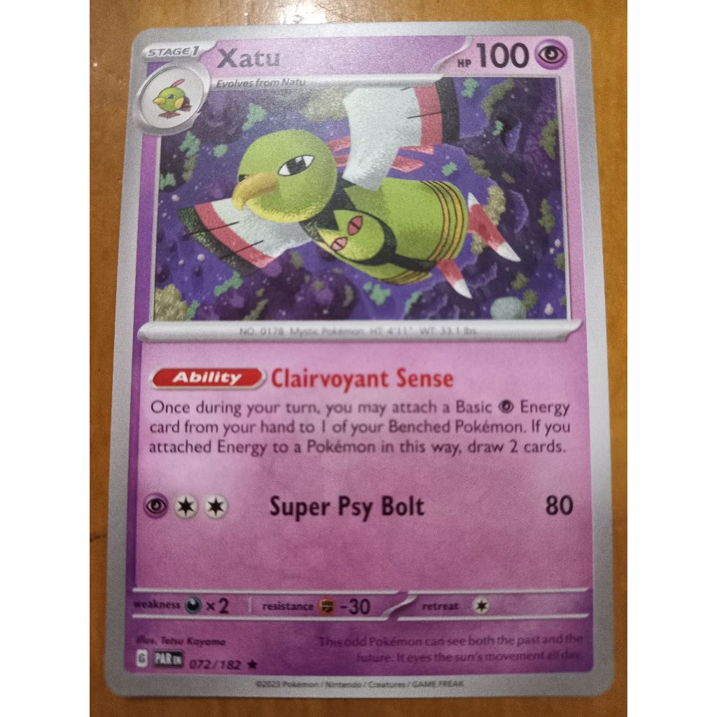 Xatu - 072/182 - Holo Rare Pokemon TCG Standard English Paradox Rift ...