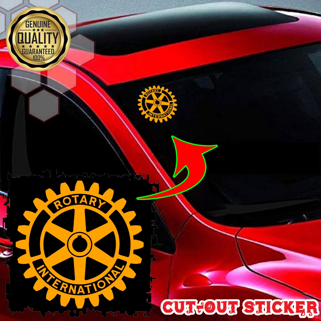 ROTARY CLUB LOGO 5 X 5 INCHES VINYL STICKER FOR CAR AND MOTORCYCLE ...