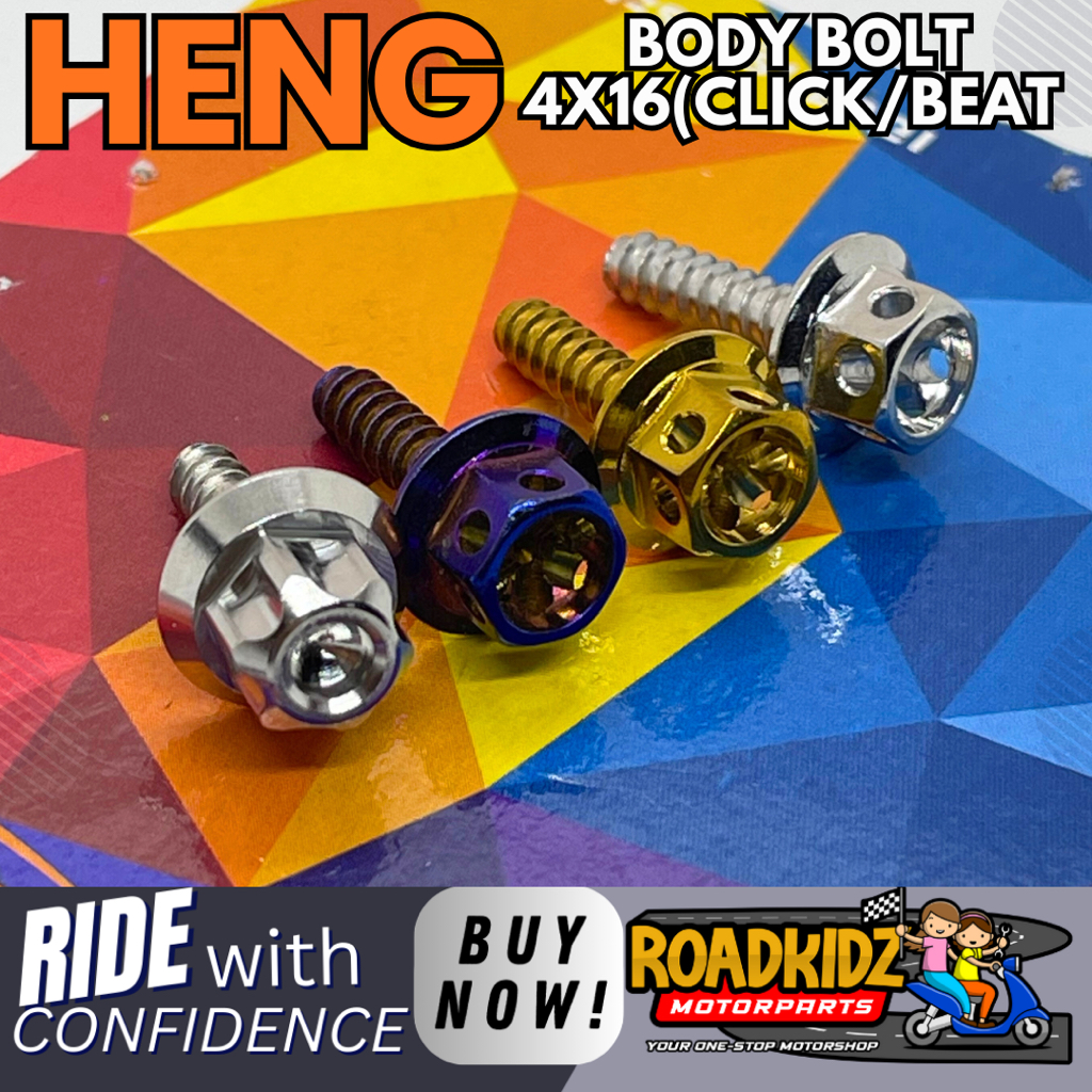 HENG BODY BOLT CLICK/BEAT 4*16 FAIRING BOLT 1 PIECE | Shopee Philippines