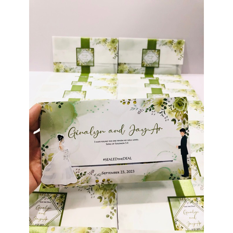 sliding invitation for wedding burgundy,rustic and emerald green ...
