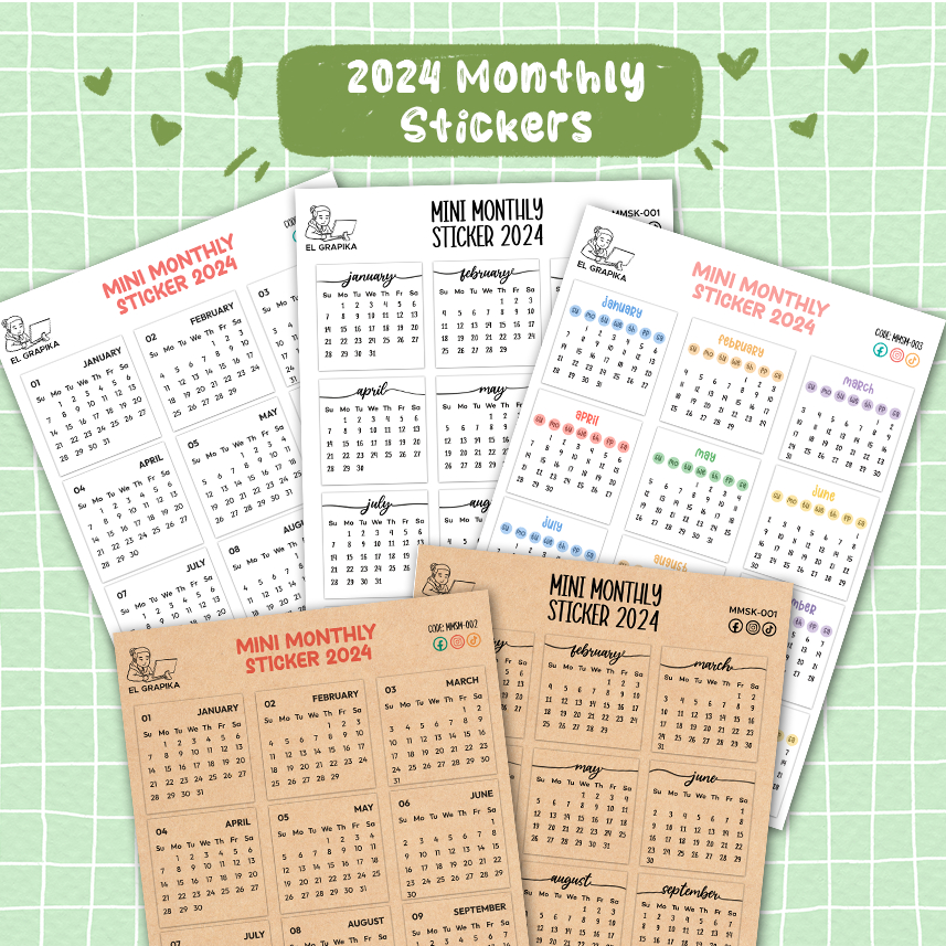 2024 Mini Calendar Stickers