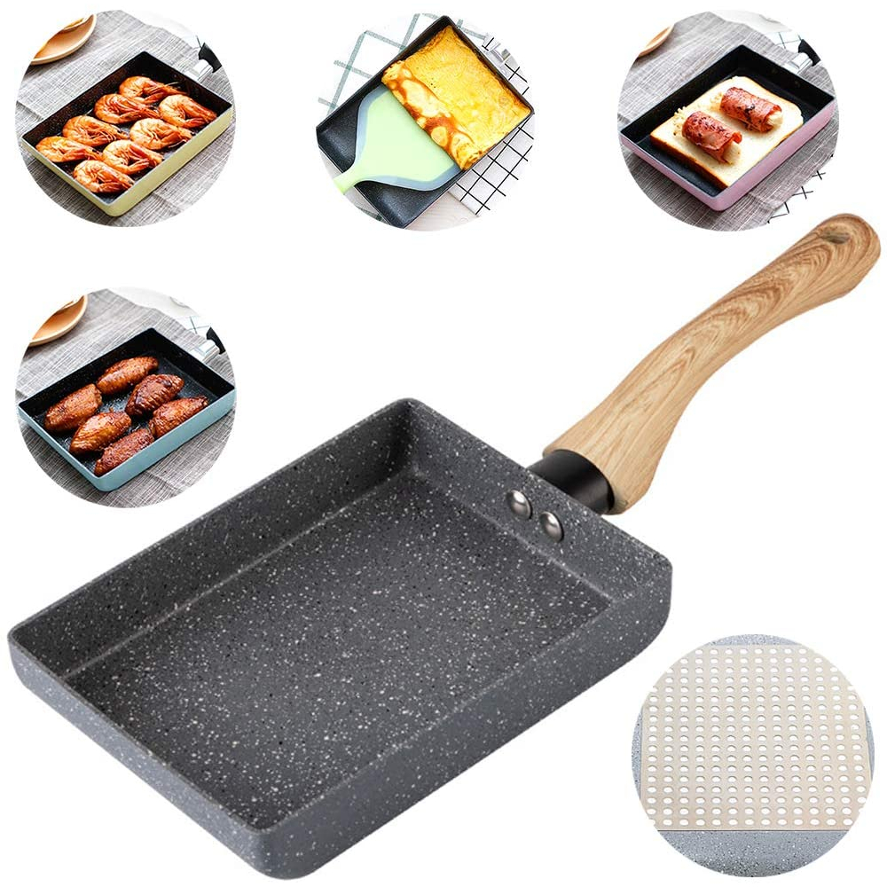 Non-Stick Tamagoyaki Fry Pan Omelette Egg Pan Japanese Rectangle Frying ...