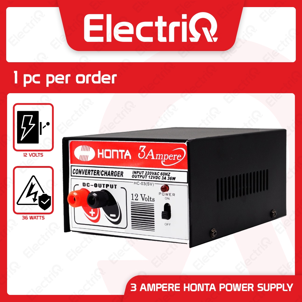 Electriq l Honta AC DC Converter Charger Power Supply 12V 3A | Shopee ...