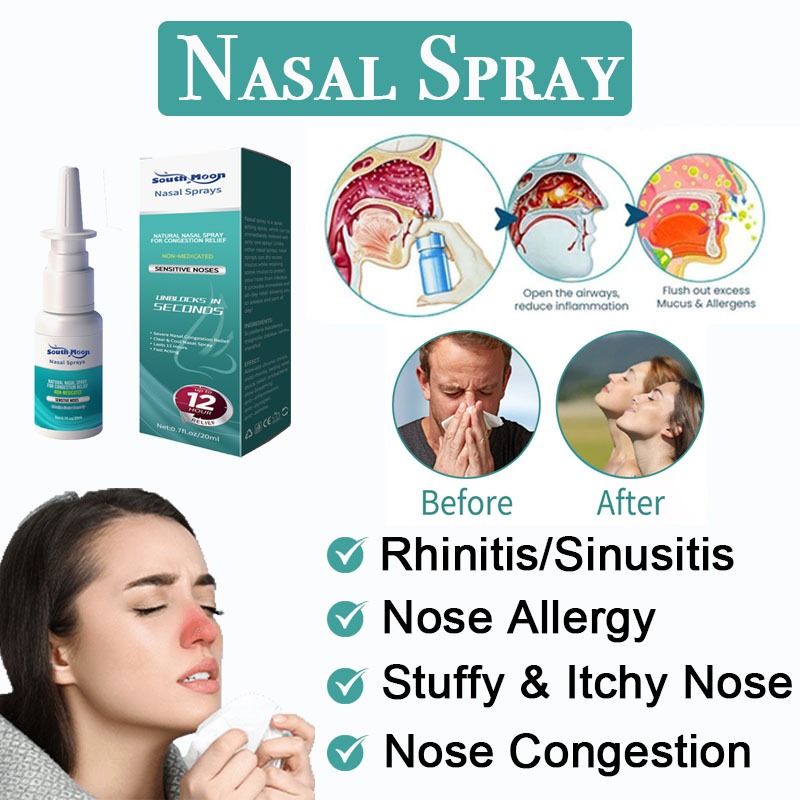 Physiological Seawater Nasal Spray Nose Allergy Itchy Nose Sneezing ...