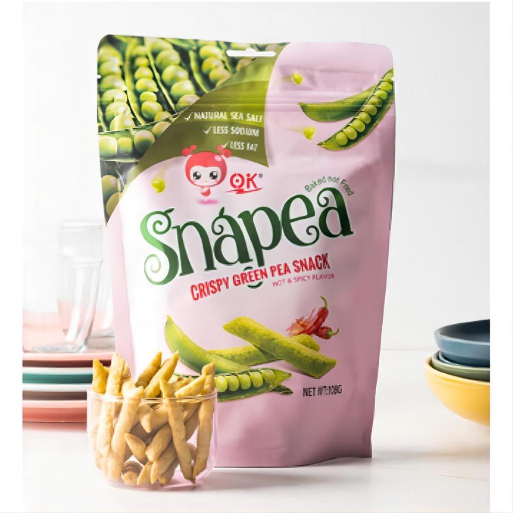 OK Snapea Popcorn Crisps, Original, Cheese, Spicy 108g, Green Pea