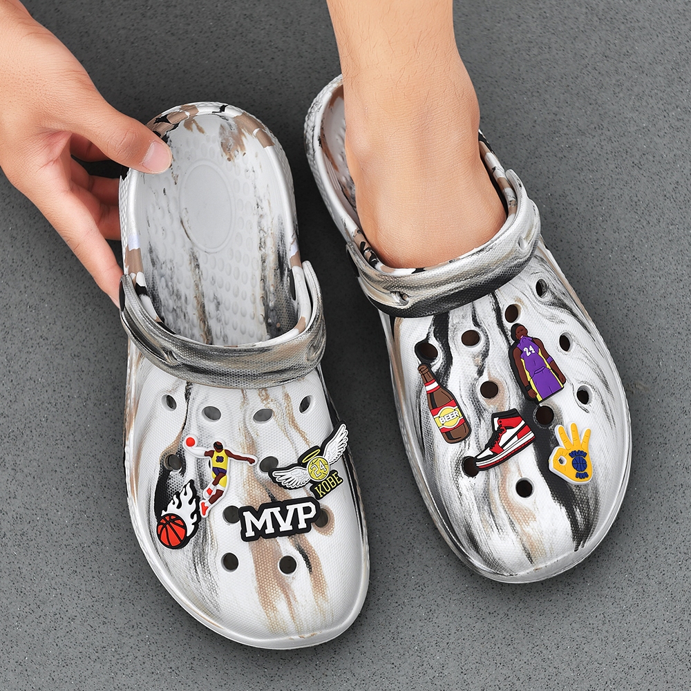 New Crocs print tie dye sandals free jibbitz quality sandals for men ...