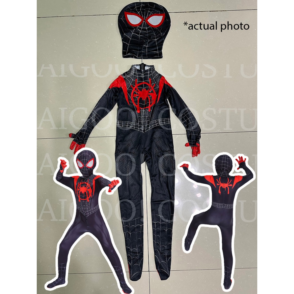 Marvel Spider-Man: Into the Spider-Verse Miles Morales Costume for Boys Adults  Spiderman Cosplay | Shopee Philippines