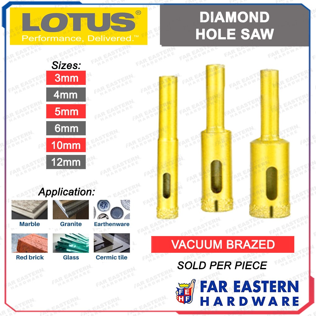 LOTUS Diamond Hole Saw Cutter Vacuum Brazed LTAC | Shopee Philippines