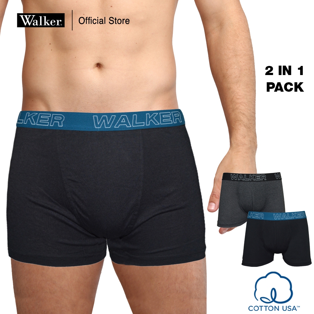 Buy Walker Underwear Seamless Stretch Cotton Boxer Brief in Grey