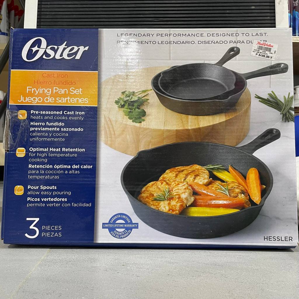 Oster Cast Iron Frying Pan 3pc. set Shopee Philippines