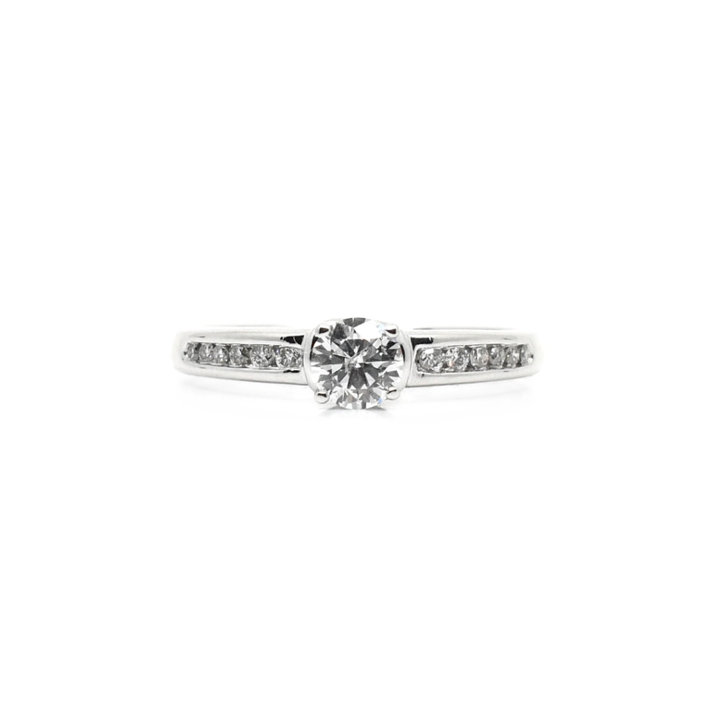 18K Local White Gold Lady Ring with Diamond | Shopee Philippines