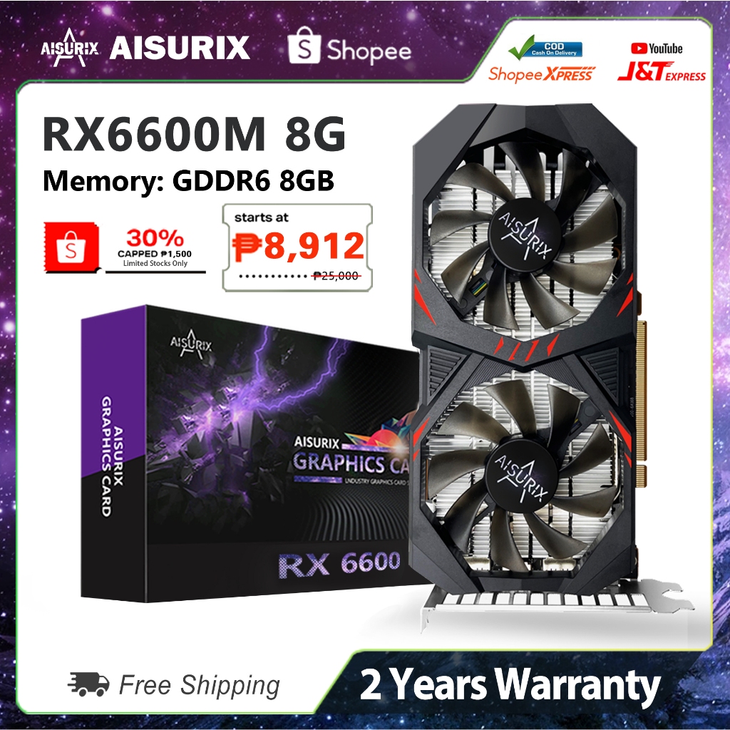AISURIX RX6600M 8GB Graphics Card AMD Radeon GDDR6 Video Card 100% New ...