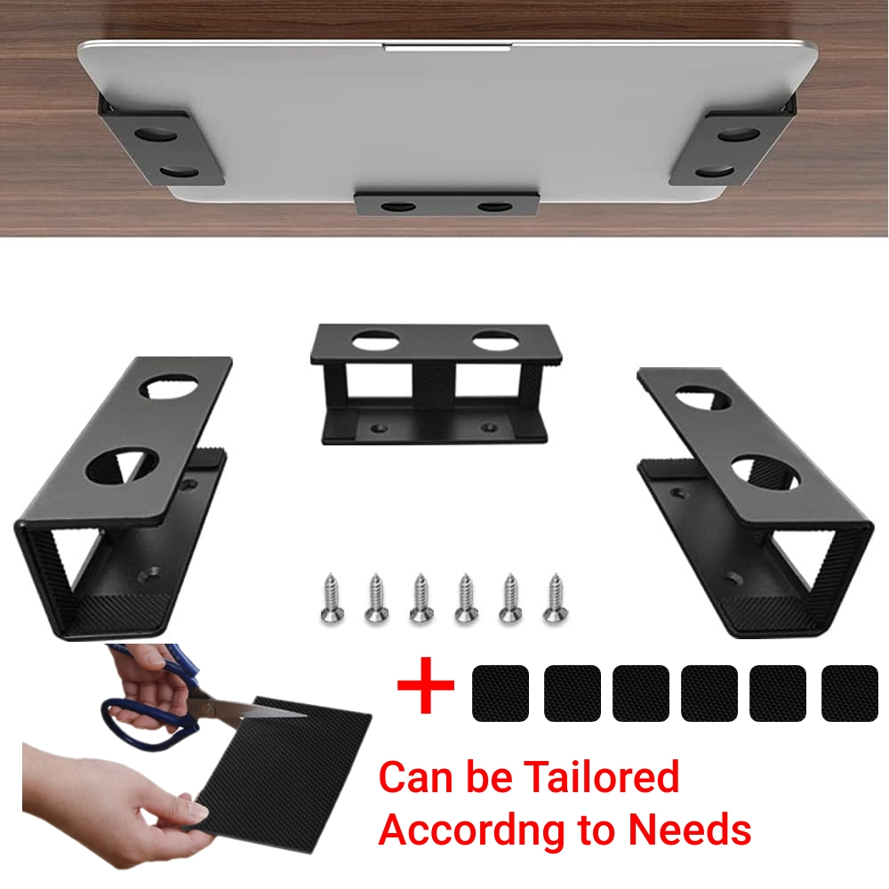 Metal Under Desk Table Laptop Storage Holder Stand Mount Bracket with