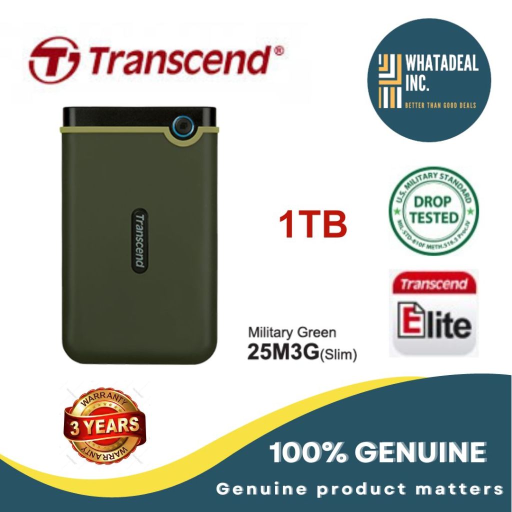 Transcend 2TB USB 3.1 Storejet 25M3 Portable Hard Drive (Iron Gray)