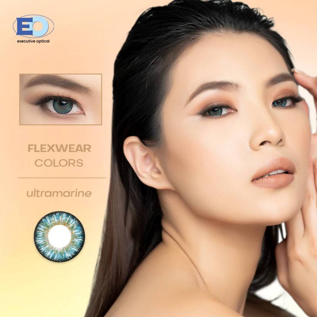 EO Flexwear Colors Ultramarine Graded Blue Contact Lenses (3 months