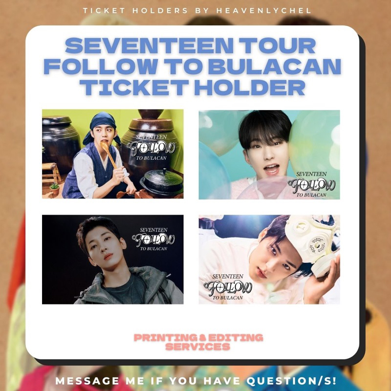 SEVENTEEN CONCERT FOLLOW TOUR TO BULACAN Ticket Holder Ticket Envelope ...