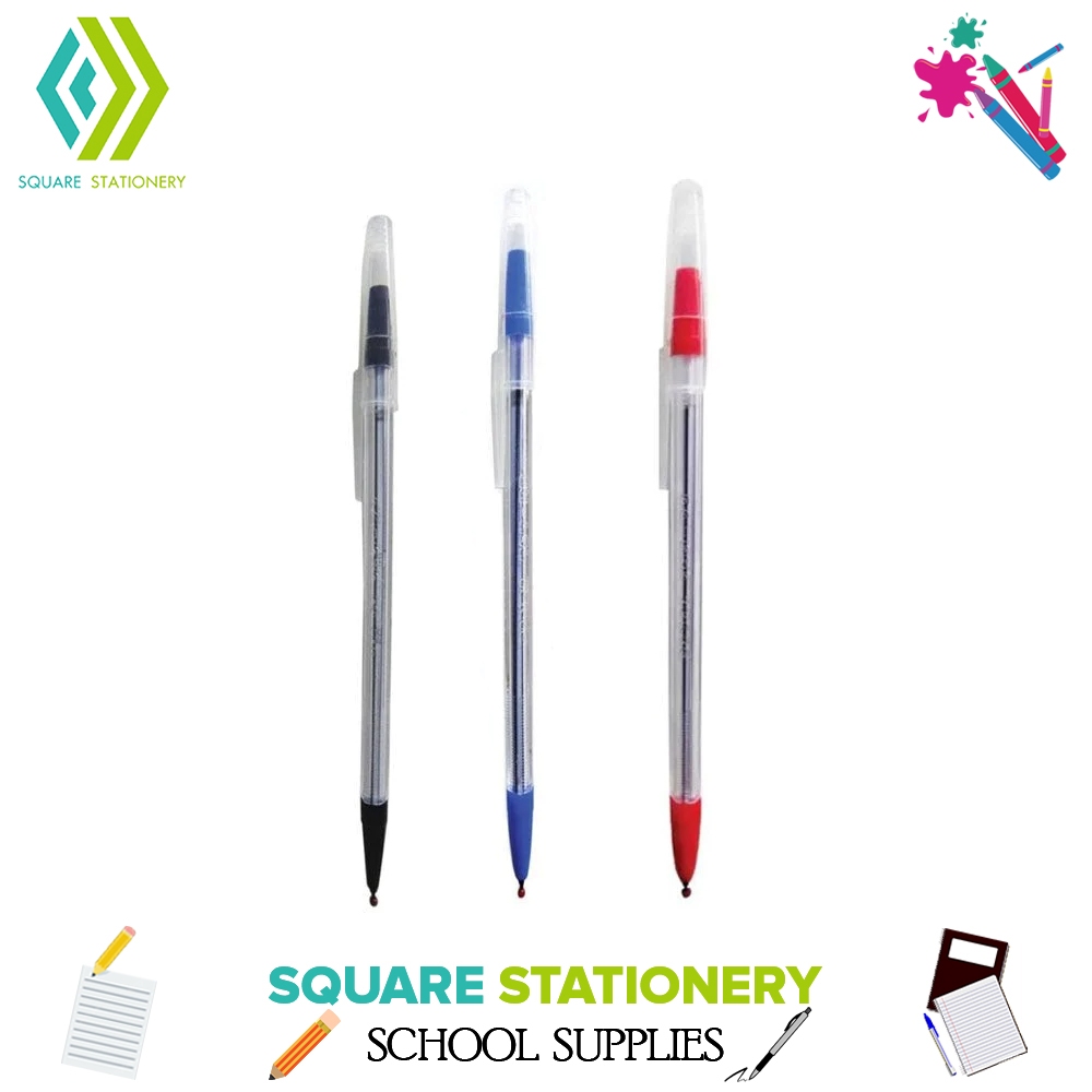 Square Stationery Panda Ballpen Blue, Red and Black Color Office and