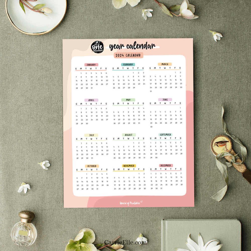 Zamify 2024 A4 Wall Calendar Year At A Glance Personalized Planner ...