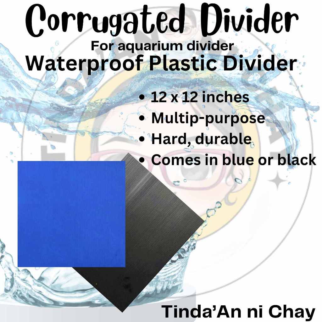 12 x 12 inches CORRUGATED Plastic Black Blue aquarium divider cut size