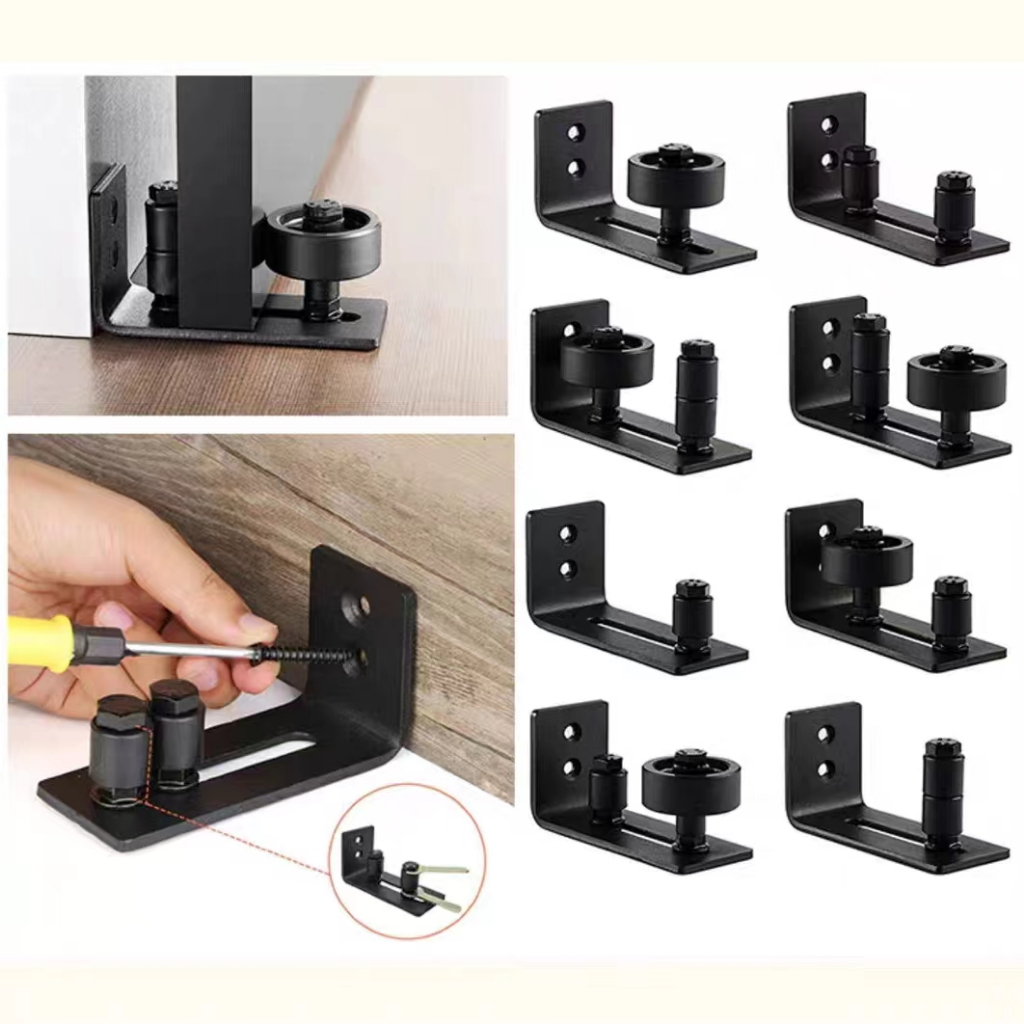 8 IN 1 Metal Sliding Barn Door Floor Guide Set Heavy Duty Sliding Door Bottom Guide Rail Roller