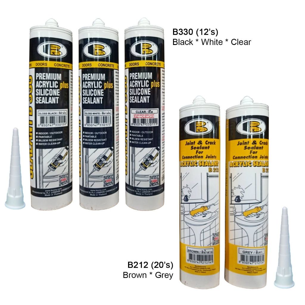 Wholesale!!!!! Bosny Acrylic Silicone Sealant B330/B212 (Sold Per Box ...