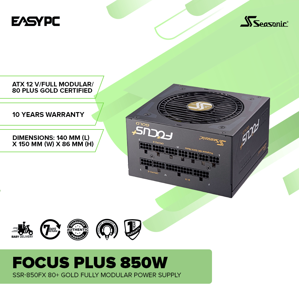 EasyPC| Seasonic Focus Plus 850W SSR-850FX 80+ Gold Fully Modular ...