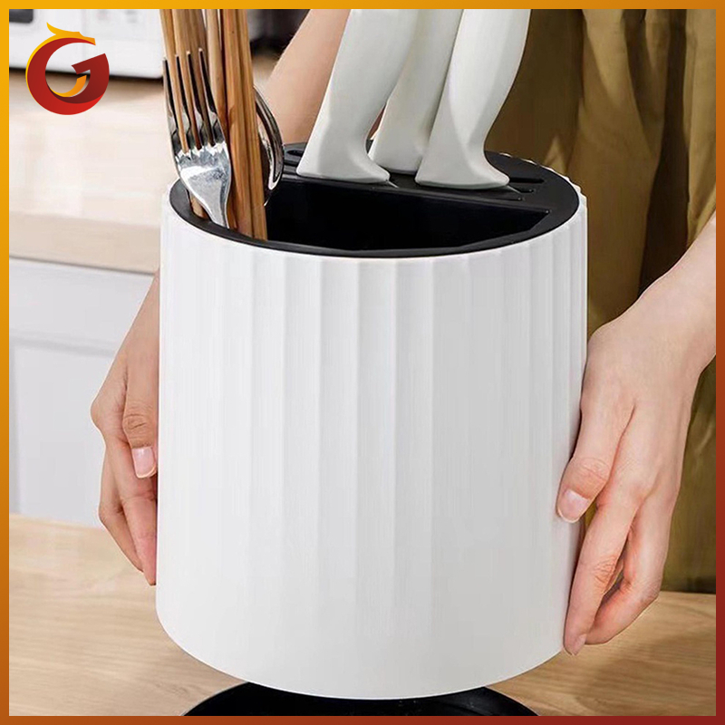 Kitchen Rotating Knives Holder 360 Degree Rotating Chopsticks Cage ...
